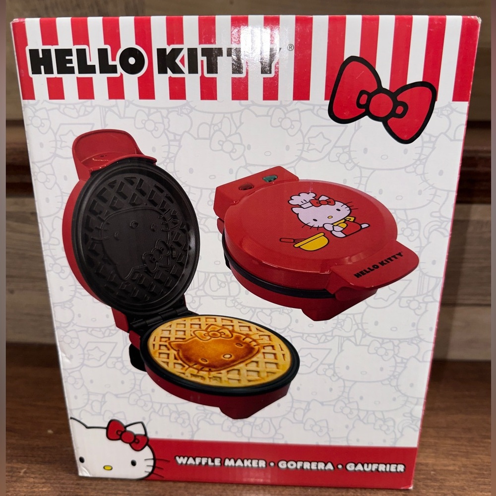 Uncanny Brands Hello Kitty Red Waffle Maker - Make Hello Kitty Waffles - Kitchen